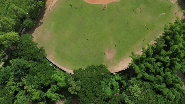 baseball field, tomas de dron en play de baseball 