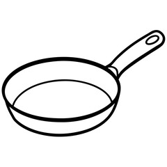 Minimal Frying Pan Outline Illustration