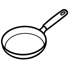 Minimal Frying Pan Outline Illustration