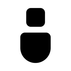 Minimalist Profile Avatar Icon – Solid Black User Symbol. Vector illustration concept