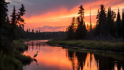 Obraz premium sunrise over lake