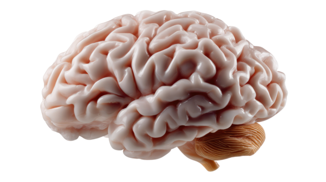 Human Brain Anatomy: An intricate human brain with detailed anatomy, showcasing its complex structure.