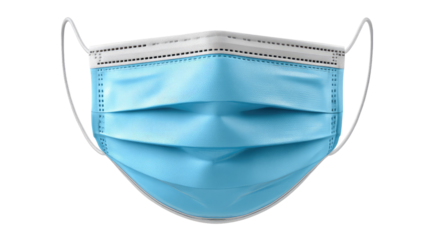 Protective Mask: A close-up shot of a blue medical mask. The image conveys health safety. 