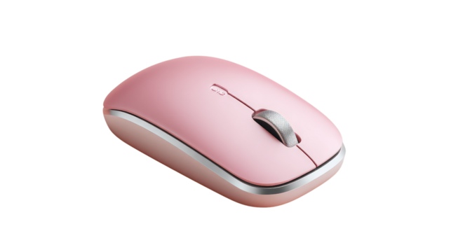 Pink Wireless Mouse: The compact design of a delicate pink wireless mouse, designed for both functionality and elegance. The smooth surface makes it a pleasure to use.