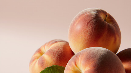 Fruits apricots, peaches, natural background, blur, selective focus.