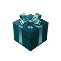 Obraz premium Gift box with ribbon and percentage symbol for discounts 