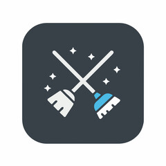 This is a broom icon, for cleanliness and an icon that depicts a clean place.
