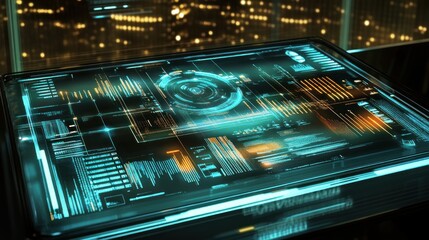 Obraz premium Futuristic interactive display