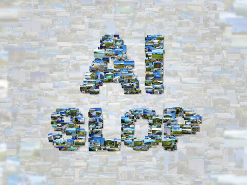 AI Slop Title Concept Made of Stolen or Derived Stock Photos