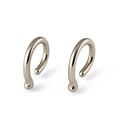 Minimalist metallic ear cuffs in curved design without piercing  