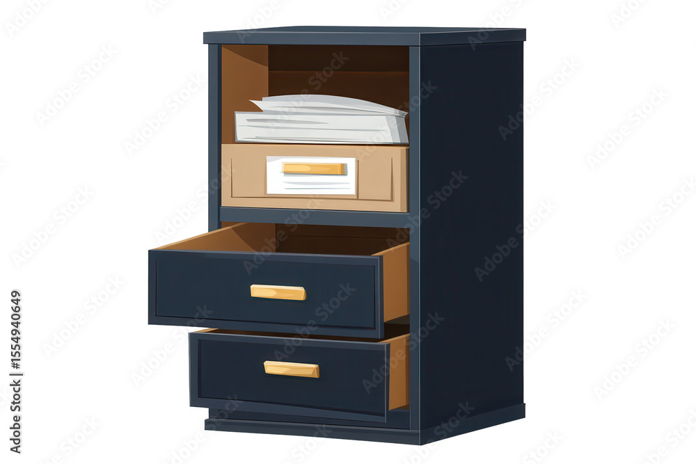 Poster file cabinet showcasing a modern design with drawers for efficient storage and organization in offic