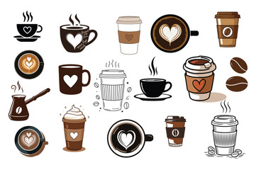 Chic Coffee Cup Clipart Set