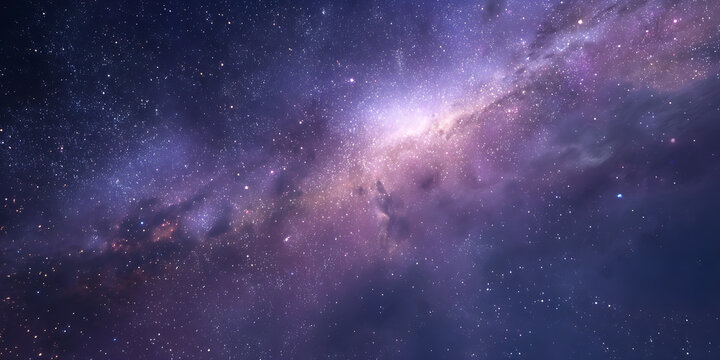 Majestic purple nebula cosmic background starry night sky