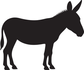 Minimalist Donkey Silhouette on Transparent Background
