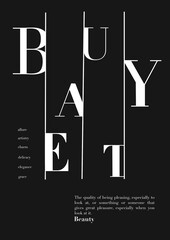 Minimal Beauty Definition – Black & White Vertical Poster