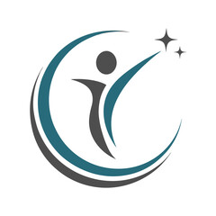 Obraz premium Human Figure in Motion Logo for Fitness Branding.