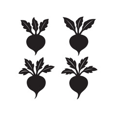 a vector illustration set of beetroot on white background