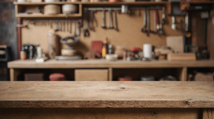 Empty wooden table and room interior decoration background, product montage display, window background.