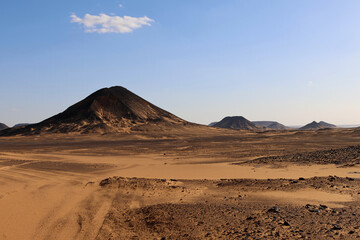 The Martian Landscape of the Black Desert in Egypt