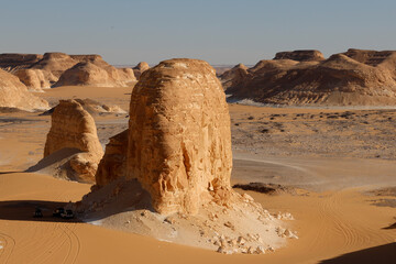 The strange rock formations of the Desert of Obstacles, Egypt