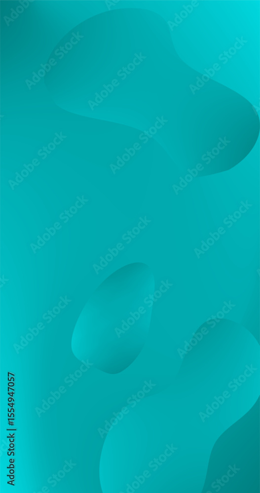 Poster abstract teal gradient background with a lot of smooth shapes vertical wallpaper design