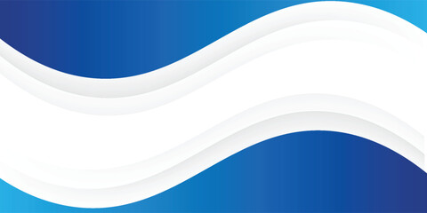 Abstract blue wavy and white business style background. Vector illustration