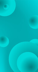 Gradient Abstract background with circles in Teal colors Vector illustration mobile Wallpaper Design