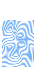 Horizon Blue Wave Lines Curvy stripes on Vertical Background Vector illustration Chaotic concept