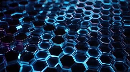 Blue Honeycomb Pattern Wallpaper