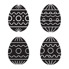 Easter Egg Icons Set, Decorative Holiday & Spring Graphics, vector illustration