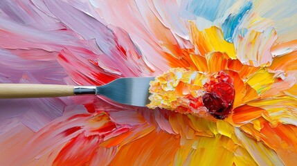 Vibrant Impasto Oil Painting with Palette Knife
