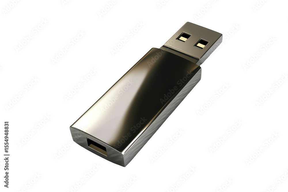 Poster metallic usb flash drive showcased on flat surface, highlighting its sleek design and functionality 