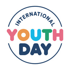 International Youth Day - Global Youth Empowerment Logo, vector illustration