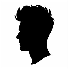 Modern Male Profile Silhouette with Textured Hair
