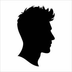 Modern Male Profile Silhouette with Textured Hair