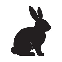 Rabbit silhouette icon vector illustration on white background. Rabbit symbol design.