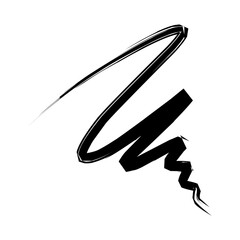 Hand drawn abstract black scribble line with bold and dynamic brush stroke style on transparent background, ideal for highlighting or creative graphic use