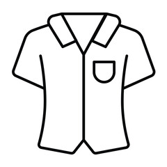 Fresh shirt with pocket thin line icon, tropical voyage concept. Vector graphics. Summer outfit, man clothes sign on white background, style mobile or design.