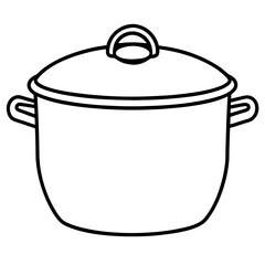 Clean Kitchen Pot Outline Illustration