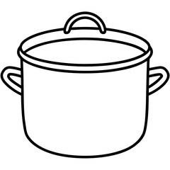 Clean Kitchen Pot Outline Illustration
