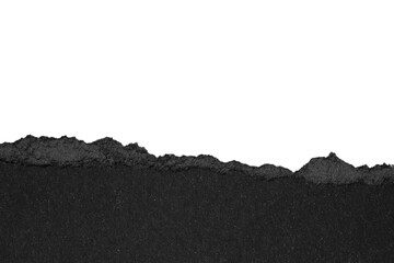 black torn paper effect, Isolated PNG, paper ripped