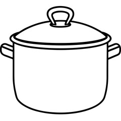 Clean Kitchen Pot Outline Illustration