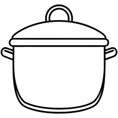 Clean Kitchen Pot Outline Illustration