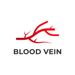 Red Blood Vein Abstract Medical Healthcare Logo Design