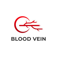 Red Blood Vein Abstract Medical Healthcare Logo Design