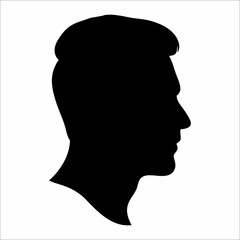 Modern Male Profile Silhouette with Textured Hair
