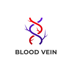 Abstract DNA Blood Vein Logo Design, Medical, Healthcare, Red, Purple