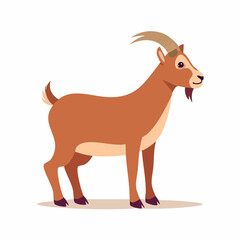 Fototapeta premium Adorable Brown Goat Illustration Farm Animal Clipart
