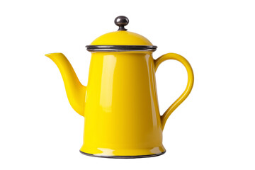 Fototapeta premium Yellow Teapot with Lid on Transparent Background