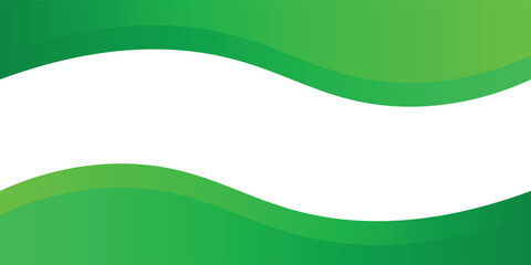 Abstract business banner background with green modern curve. Vector illustration